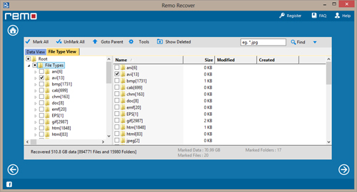 Recover Data from Iomega External Drive - Preview Screen